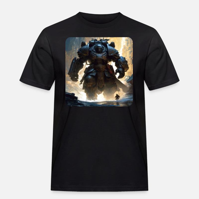 Dunkler Cyborg Android Krieger - Männer Workwear T-Shirt - Schwarz