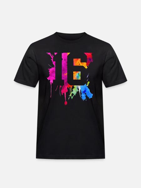 16 YEARS 16TH BIRTHDAY - Men's Workwear T-Shirt - black