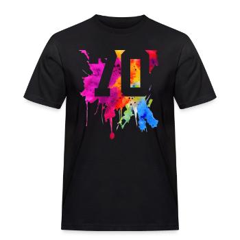 70 JAHRE 70. GEBURTSTAG - Männer Workwear T-Shirt - Schwarz - Vorne - AI Model Male 178 light (178cm)