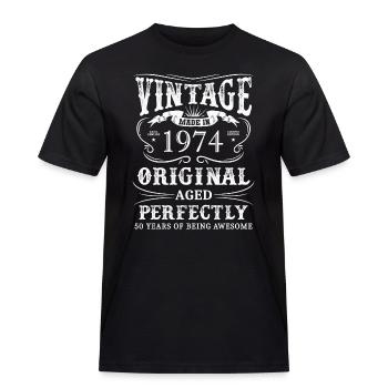 Vintage Made In 1974 50 ans d’être génial - T-shirt Workwear homme - noir - Devant - AI Model Male 178 light (178cm)