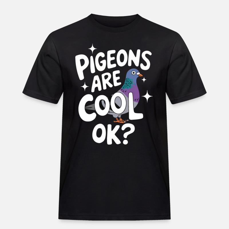Taube Tauben Tier Vogel - Männer Workwear T-Shirt - Schwarz
