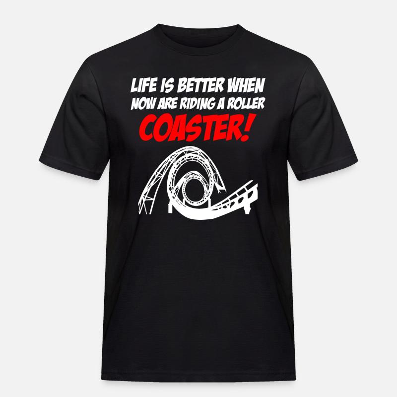 Riding Roller Coaster - Männer Workwear T-Shirt - Schwarz