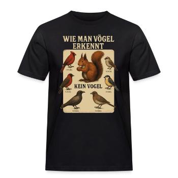 Vögel erkennen lustig Vogelbeobachtung Ornithologi - Männer Workwear T-Shirt - Schwarz - Vorne - AI Model Male 178 light (178cm)