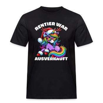 Rentier war ausverkauft Einhorn Weihnachten Lustig - Männer Workwear T-Shirt - Schwarz - Vorne - AI Model Male 178 light (178cm)