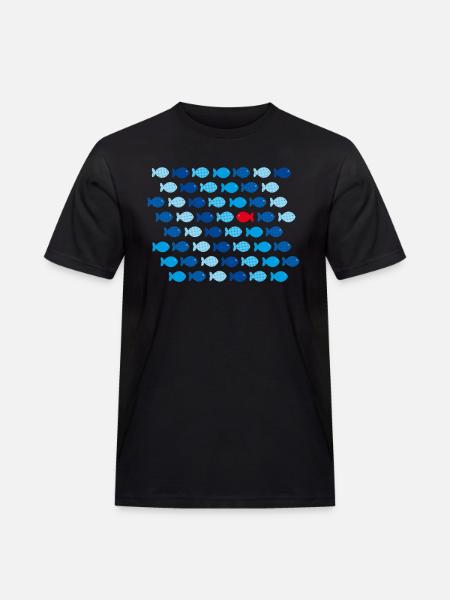Fische - Männer Workwear T-Shirt - Schwarz