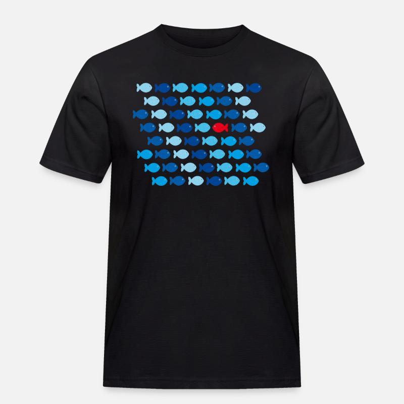 Fische - Männer Workwear T-Shirt - Schwarz