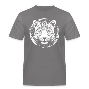 Leopard - Men's Workwear T-Shirt - grey - Front - AI Model Male 185 dark (185cm)