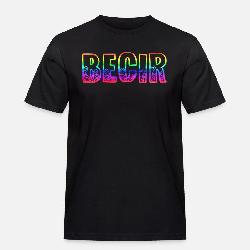 becir rs regenbogen - Männer Workwear T-Shirt - Schwarz