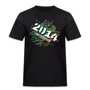 Limited Edition 2014 - Männer Workwear T-Shirt - Schwarz - Vorne - AI Model Male 178 light (178cm)