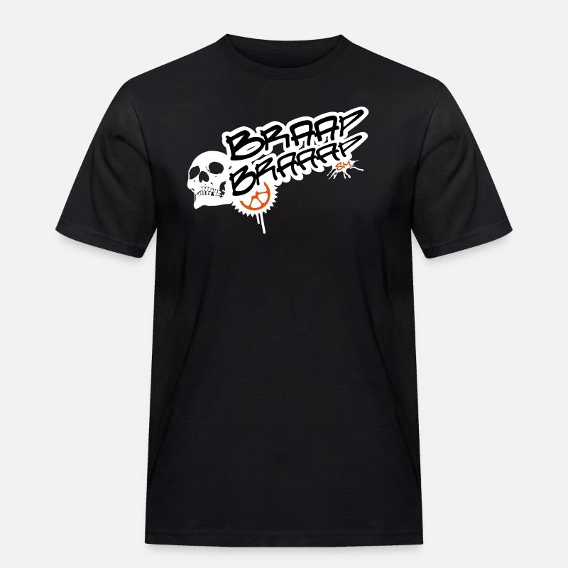 BRAAP BRAAAP MACHINE SKULL - Männer Workwear T-Shirt - Schwarz