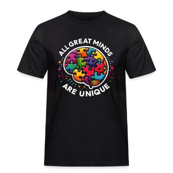 Neurodiversität Spruch - Männer Workwear T-Shirt - Schwarz - Vorne - AI Model Male 178 light (178cm)