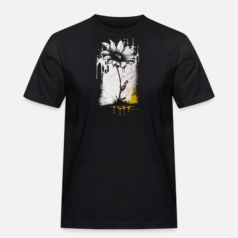 Gänseblümchen - Männer Workwear T-Shirt - Schwarz