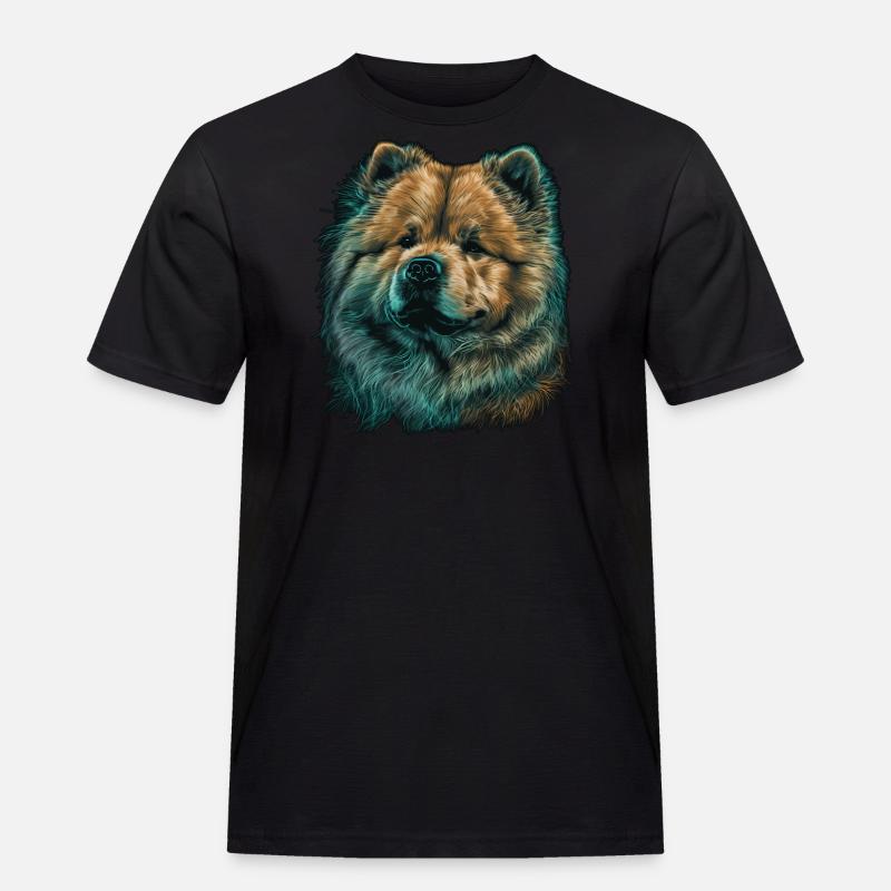 Chow Chow - Männer Workwear T-Shirt - Schwarz