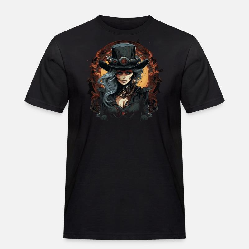 Emo Steampunk Mädchen - Männer Workwear T-Shirt - Schwarz