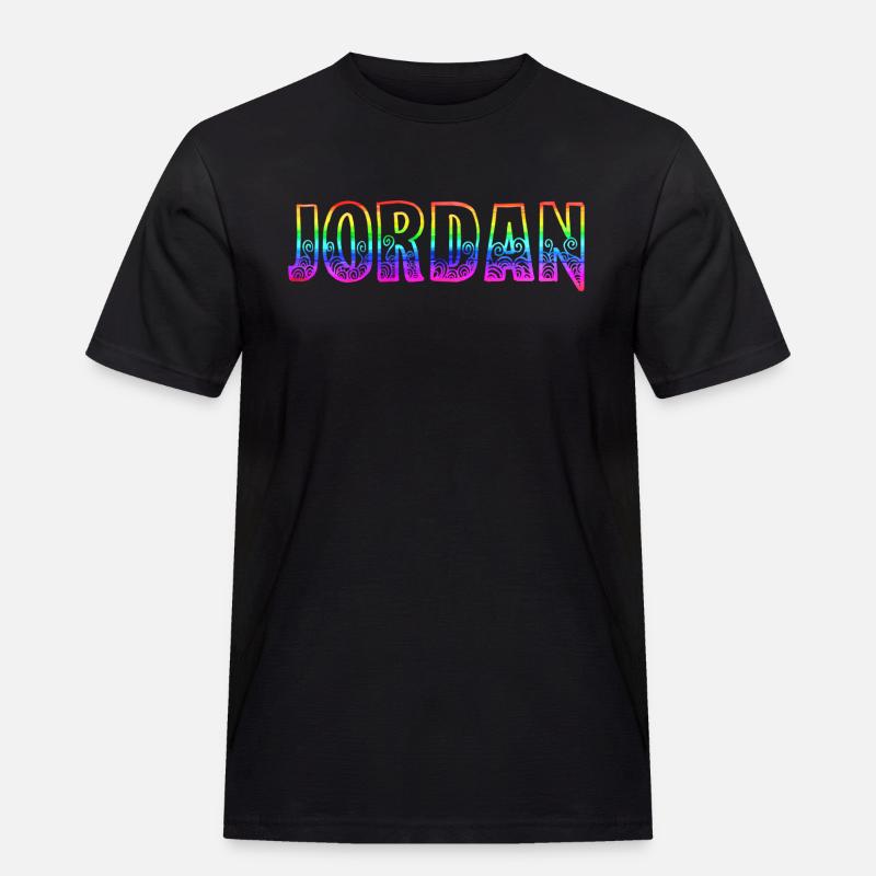 jordan rs regenbogen - Männer Workwear T-Shirt - Schwarz