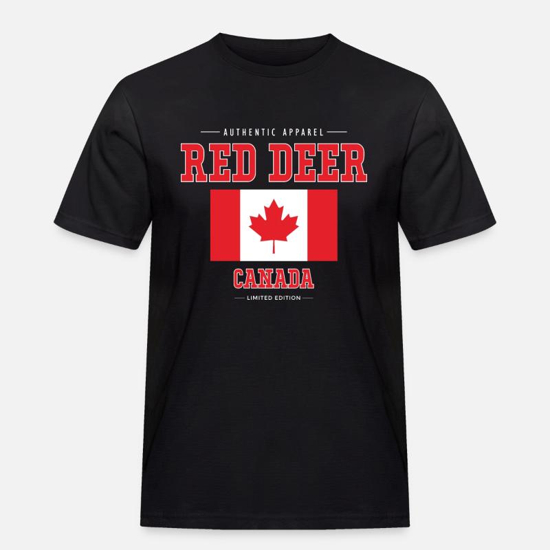 Red Deer - Männer Workwear T-Shirt - Schwarz