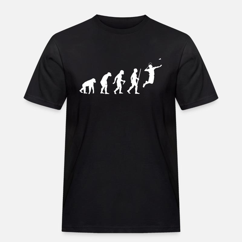 Badminton Evolution - Männer Workwear T-Shirt - Schwarz