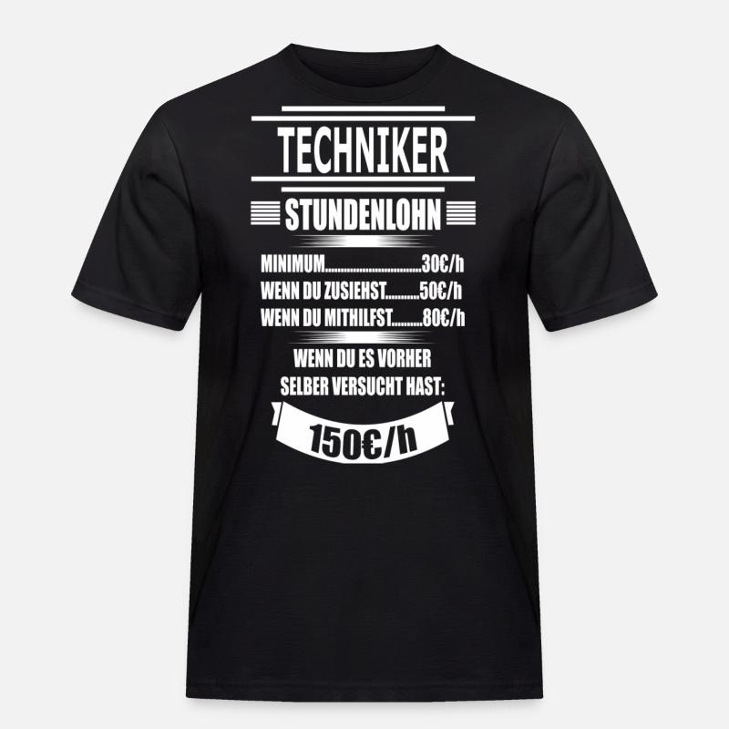 TECHNIKER - Männer Workwear T-Shirt - Schwarz