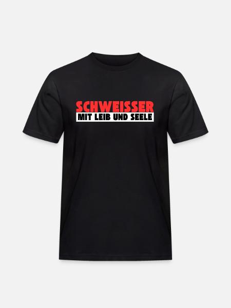 Schweißer mit Leib und Seele - Männer Workwear T-Shirt - Schwarz