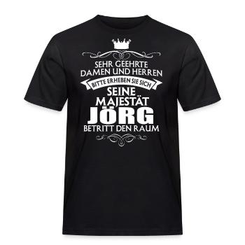 JÖRG - Majestät - Männer Workwear T-Shirt - Schwarz - Vorne - AI Model Male 178 light (178cm)