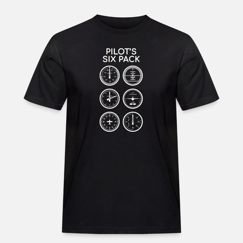 Luftfahrt - Pilot's Six Pack - Geschenk - Männer Workwear T-Shirt - Schwarz
