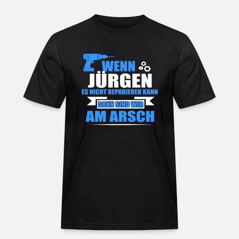 JÜRGEN -Geschenk - Männer Workwear T-Shirt - Schwarz
