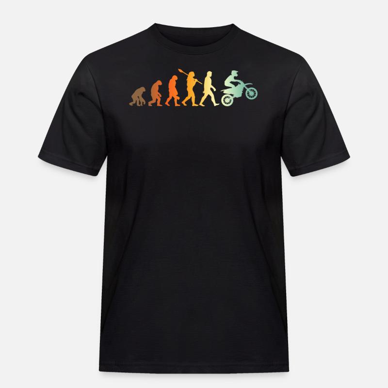 Motocross Biker Evolution Motorcross - Männer Workwear T-Shirt - Schwarz