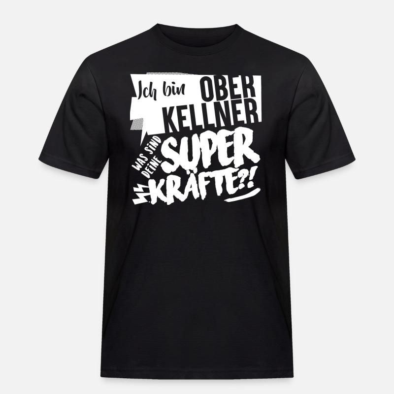 Superkräfte Oberkellner Geschenk - Männer Workwear T-Shirt - Schwarz