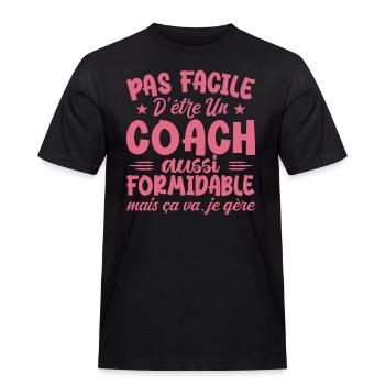 Coach Formidable Idée Cadeau Entraîneur Drôle - T-shirt Workwear homme - noir - Devant - AI Model Male 178 light (178cm)