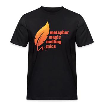Poetry Slam Metaphor Magic Slam Poetry - Men's Workwear T-Shirt - black - Front - AI Model Male 178 light (178cm)