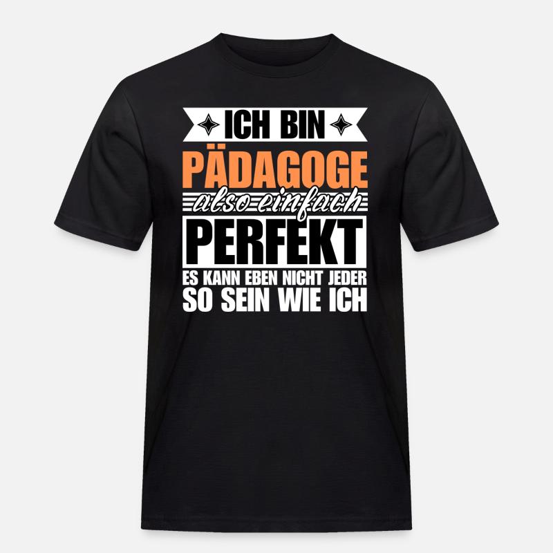Perfekter Pädagoge - Männer Workwear T-Shirt - Schwarz