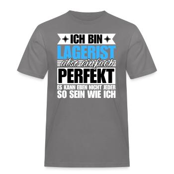 Perfekter Lagerist - Männer Workwear T-Shirt - Grau - Vorne - AI Model Male 185 dark (185cm)
