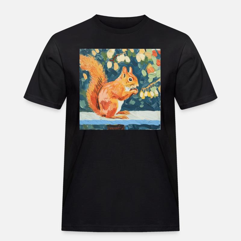 eichhörnchen, bunt, tier, geschenk, geschenkidee - Männer Workwear T-Shirt - Schwarz