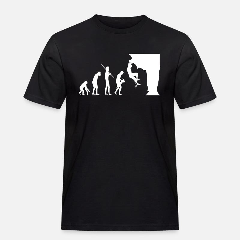 Climbing Evolution - Männer Workwear T-Shirt - Schwarz