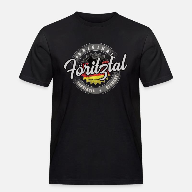 Original Germany Thüringen Föritztal - Männer Workwear T-Shirt - Schwarz