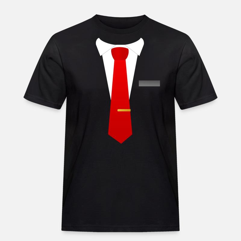 Rote Krawatte Anzug - Männer Workwear T-Shirt - Schwarz