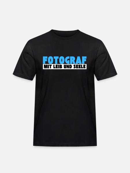 Fotograf mit Leib und Seele - Männer Workwear T-Shirt - Schwarz