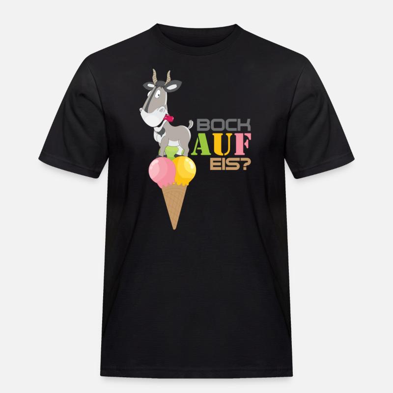 Bock auf Eis. - Männer Workwear T-Shirt - Schwarz