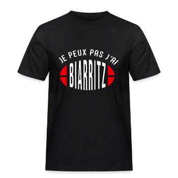 Rugby Je peux pas j ai Biarritz supporter biarritz - T-shirt Workwear homme - noir - Devant - AI Model Male 178 light (178cm)