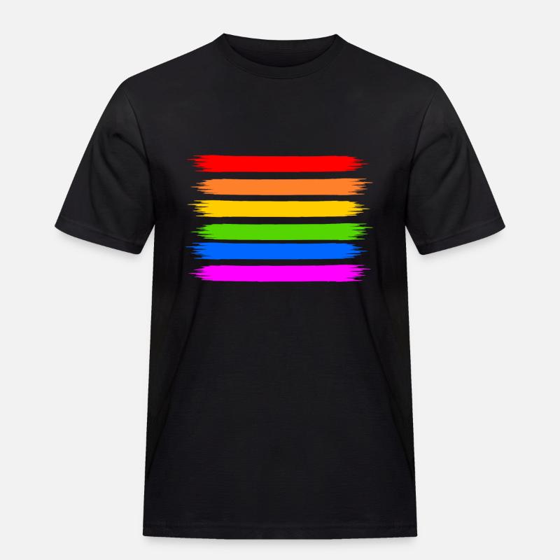 Regenbogen Regenbogenfahne - Männer Workwear T-Shirt - Schwarz
