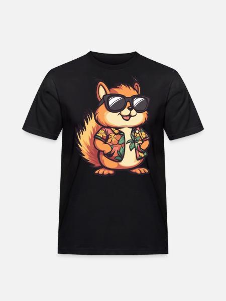 Squirrel Comic Funny Summer - Men's Workwear T-Shirt - black