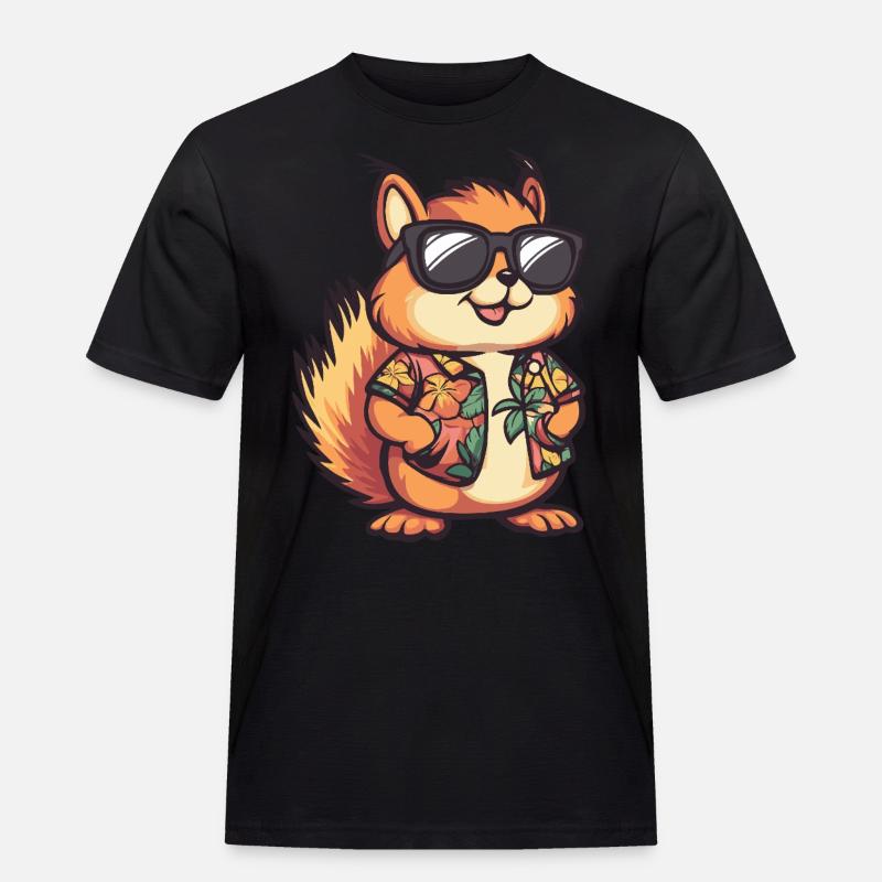 Squirrel Comic Funny Summer - Men's Workwear T-Shirt - black