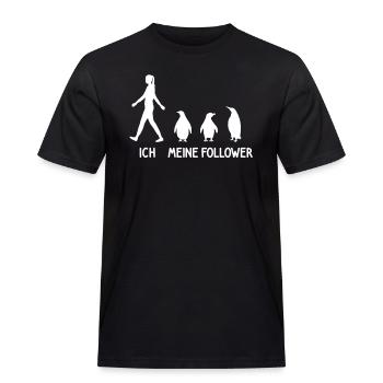 Ich Meine Follower Pinguin Tierpfleger Zoo Vogel - Männer Workwear T-Shirt - Schwarz - Vorne - AI Model Male 178 light (178cm)