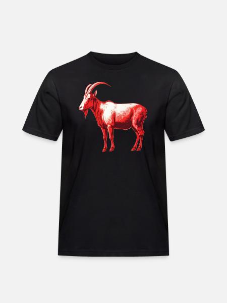 Goat red and white - Men's Workwear T-Shirt - black