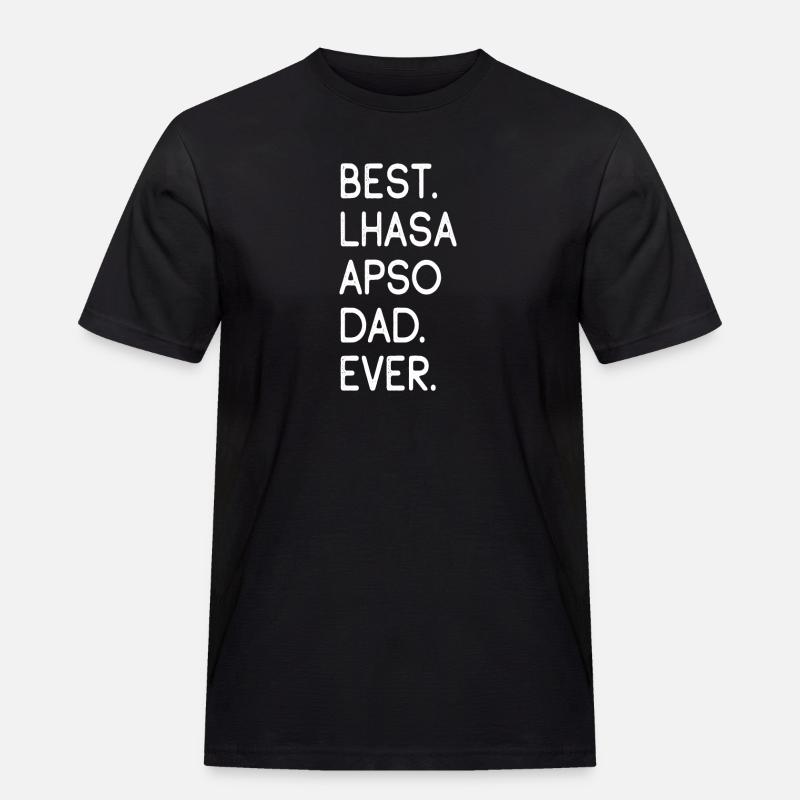 Lhasa Apso - Männer Workwear T-Shirt - Schwarz