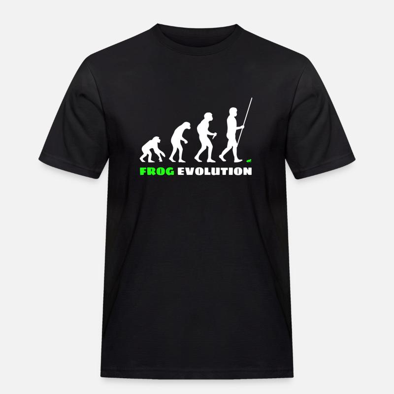 Frosch Evolution - Männer Workwear T-Shirt - Schwarz