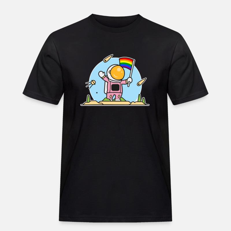 Schwuler Astronaut - Männer Workwear T-Shirt - Schwarz