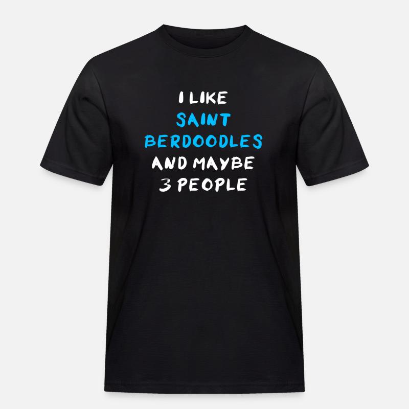 Saint Berdoodle - Männer Workwear T-Shirt - Schwarz