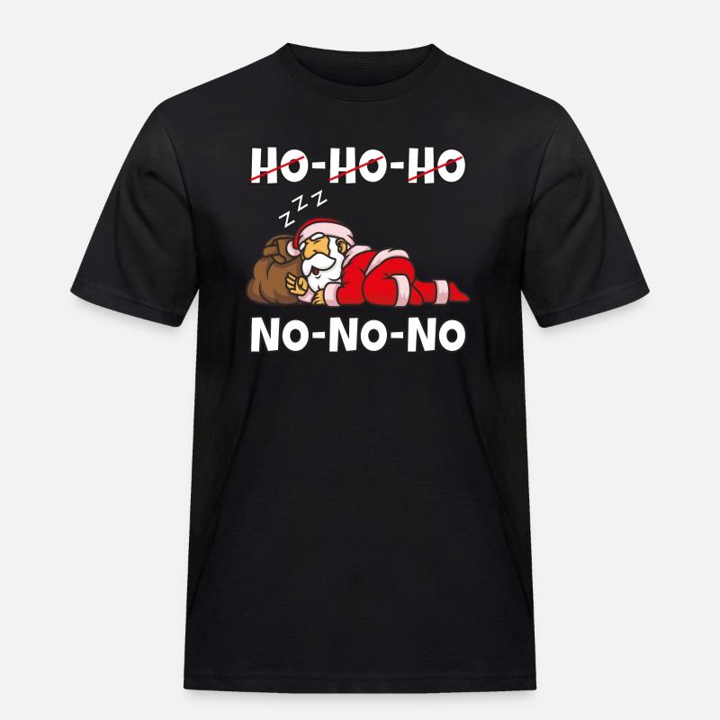 Fauler Weihnachtsmann - Männer Workwear T-Shirt - Schwarz