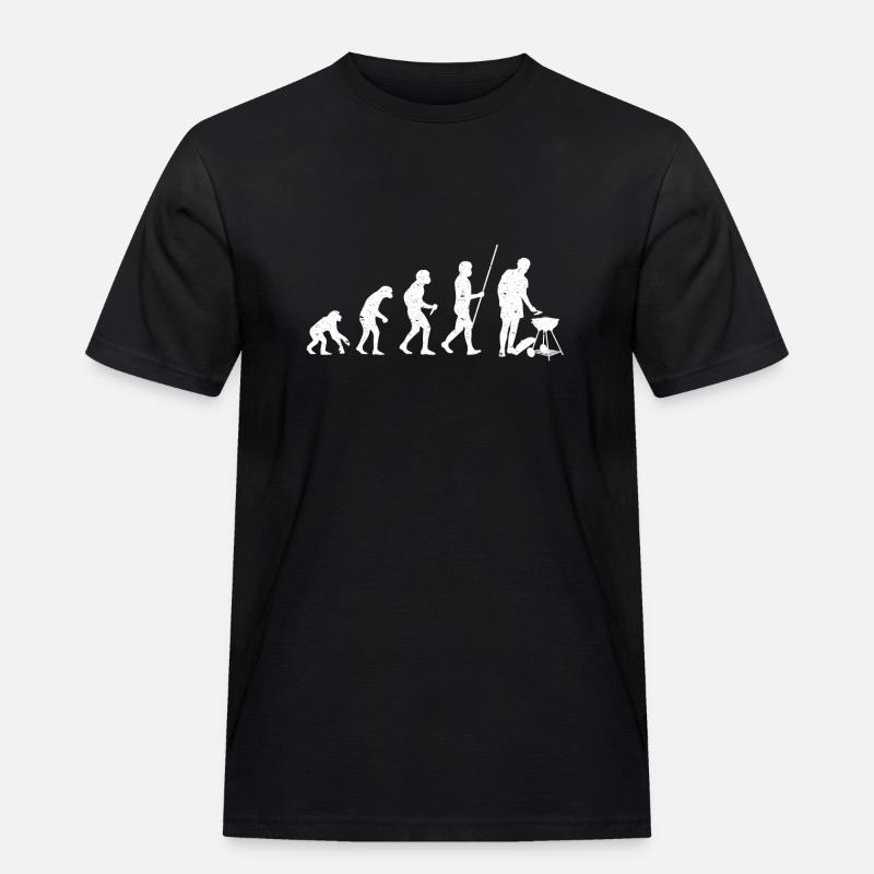 BBQ Evolution Grillen Barbecue Geschenkidee - Männer Workwear T-Shirt - Schwarz